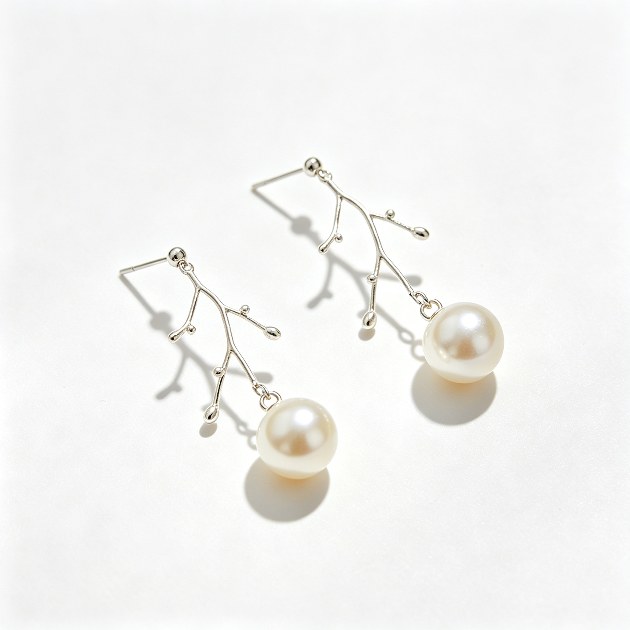 Branch Twig Pearl Drop Earrings
