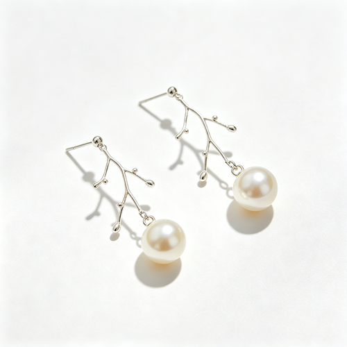 Branch Twig Pearl Drop Earrings