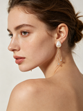 Teardrop Pearl Tassel Dangle Earrings