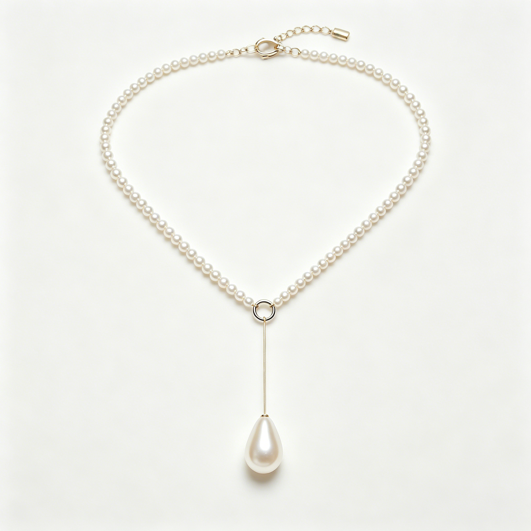 Teardrop Pearl Y Drop Lariat Necklace