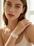 Woven Pearl Teardrop Pendant Bangle
