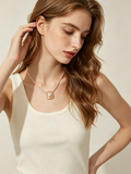 Square Frame Single Pearl Necklace
