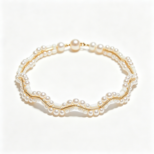 Braided Multi Pearl Strand Bracelet