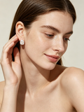 Square Mother of Pearl Inlaid Pearl Earrings