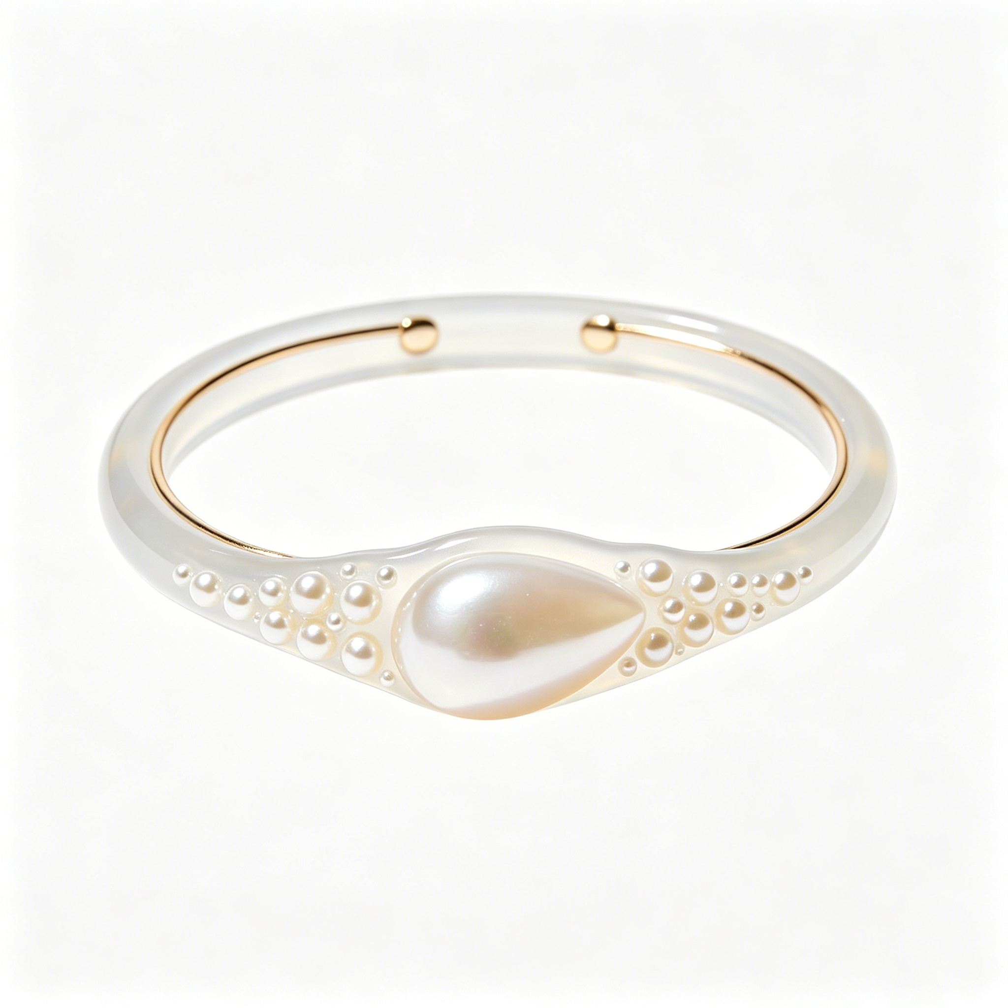 Resin Teardrop Pearl Bangle