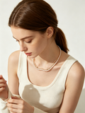 Wavy Wire Pearl Rhinestone Choker